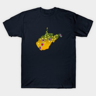 Fish West Virginia Brook Trout Colorful Fishing State Map Art T-Shirt